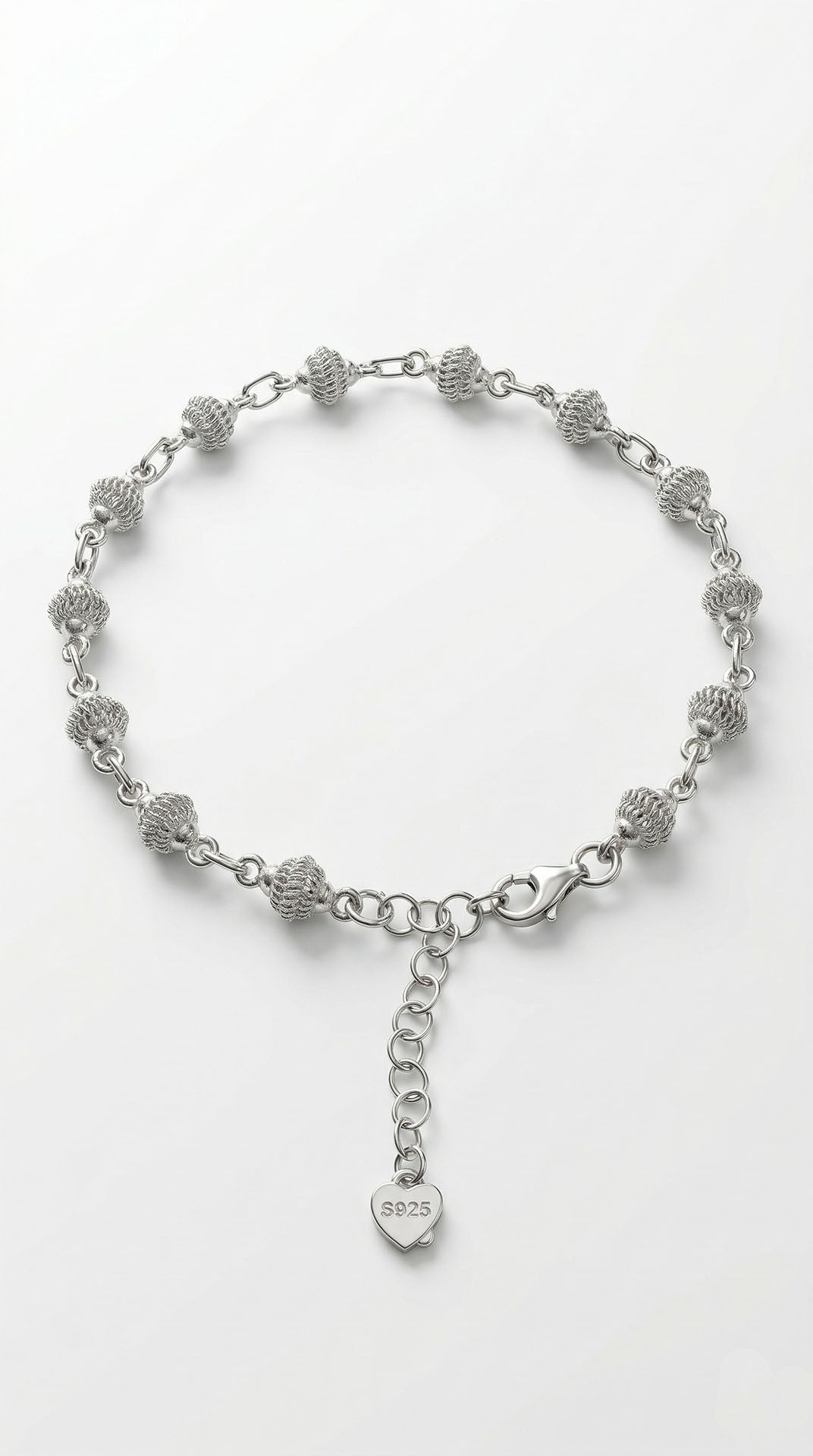 Traditional Cage Filigree Handmade Ball Chain Bracelet Silver – 5mm