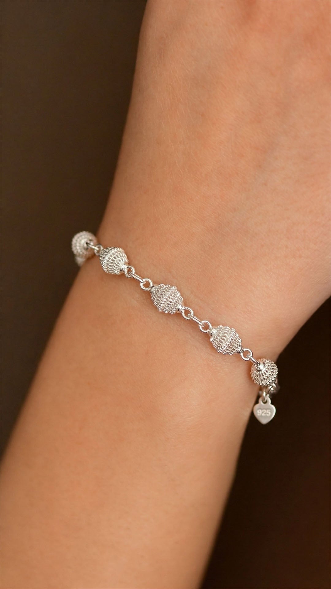 Traditional Cage Filigree Handmade Ball Chain Bracelet Silver – 6mm