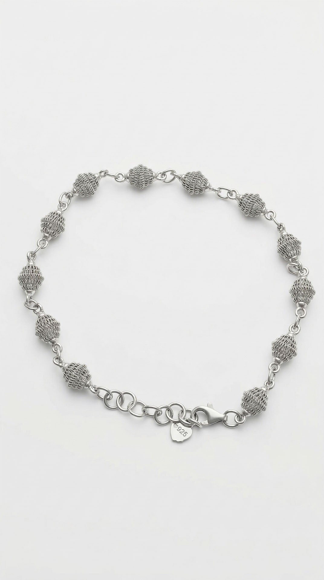 Traditional Cage Filigree Handmade Ball Chain Bracelet Silver – 6mm
