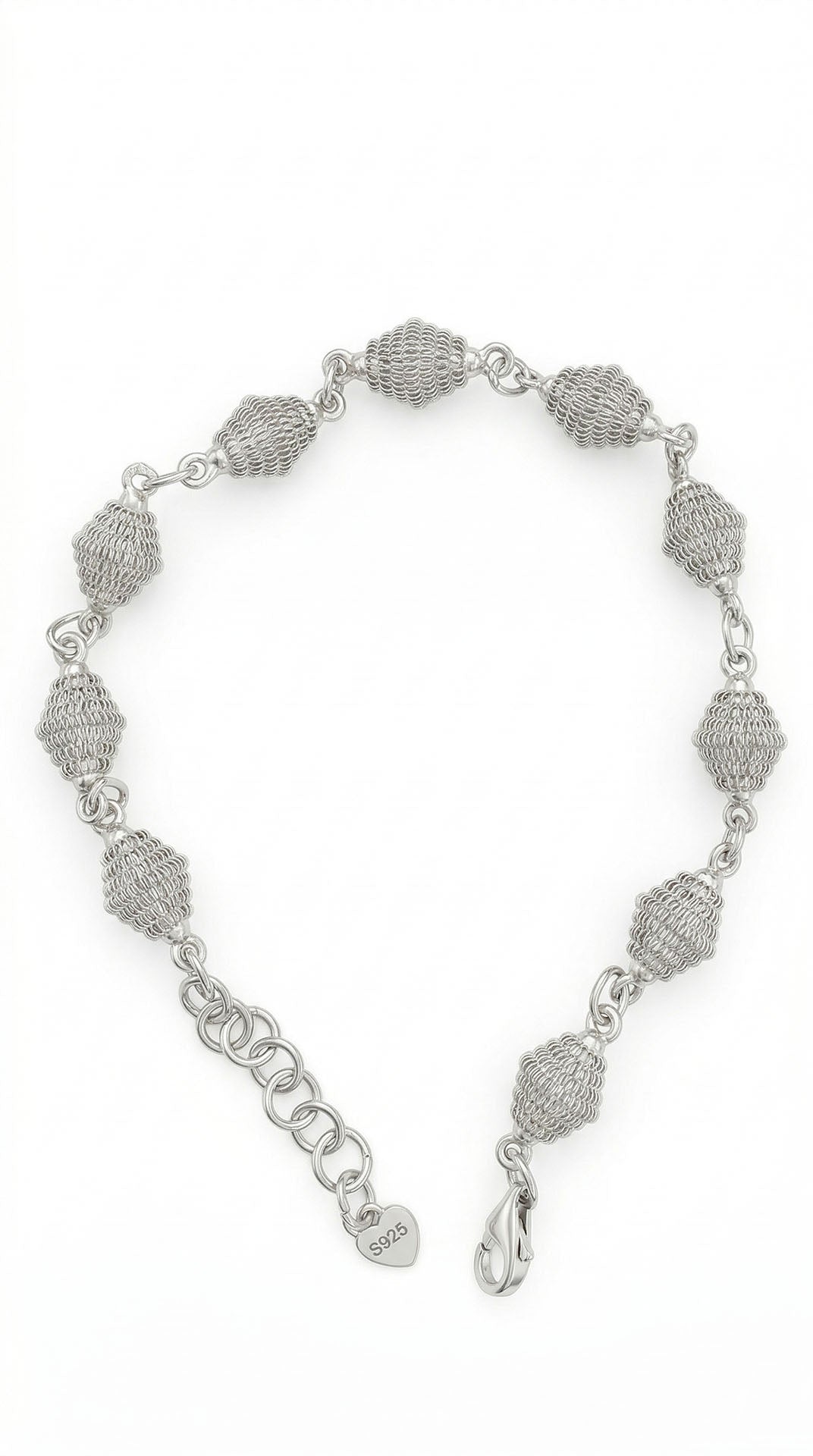 Traditional Cage Filigree Handmade Ball Chain Bracelet Silver – 7mm