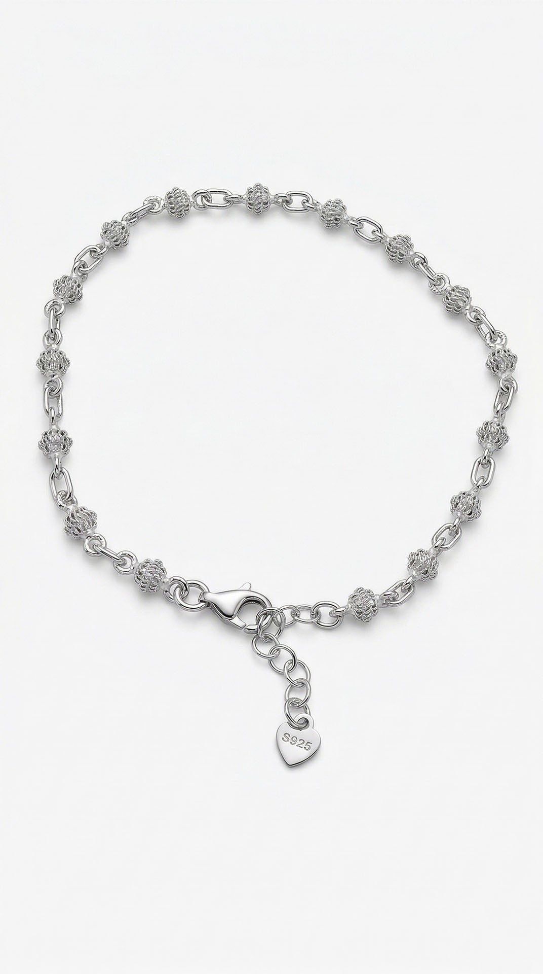 Traditional Cage Filigree Handmade Ball Chain Bracelet Silver – 4mm