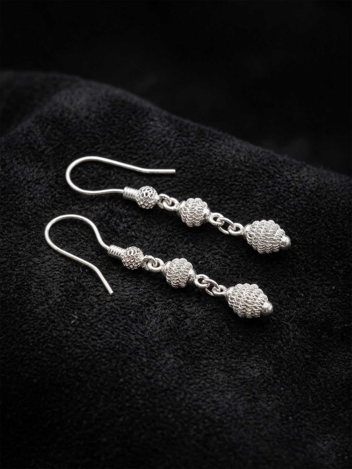 Cage Filigree Small Double Ball Bead Drops in 925 sterling silver - view 5