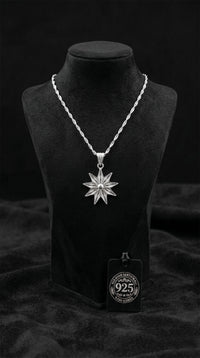 925 Sterling Silver Traditional Filigree Handicraft North Star Necklace