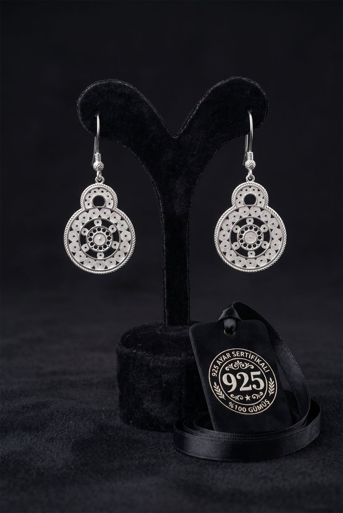 Filigree Mesopotamia Sun Dangle Earrings in 925 sterling silver
