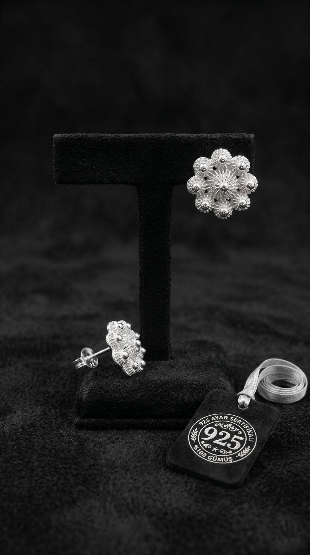 Filigree Midyat Heritage 10mm Flower Studs in 925 sterling silver