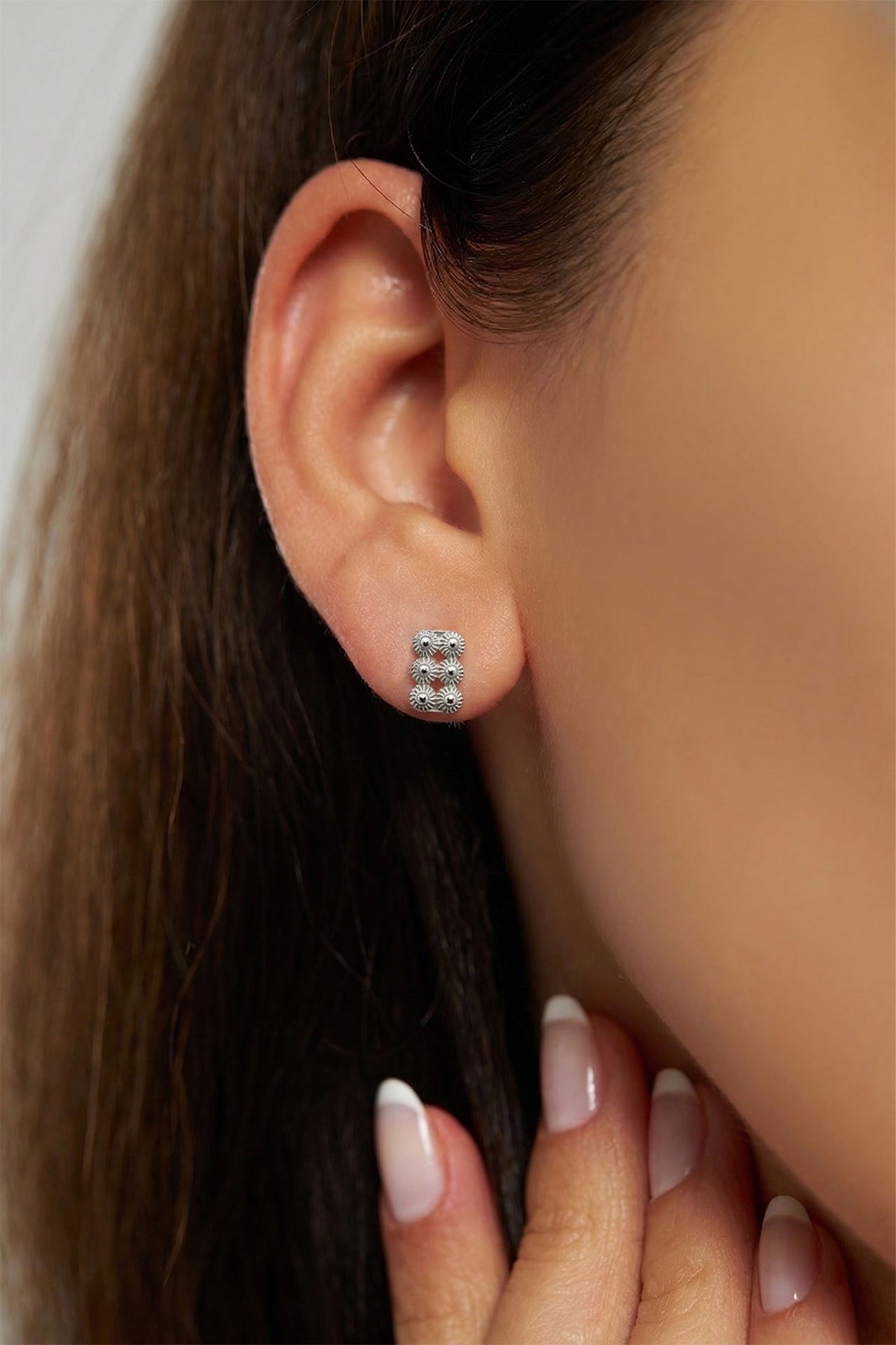 Filigree Midyat Heritage Rectangular Studs in 925 sterling silver - view 2