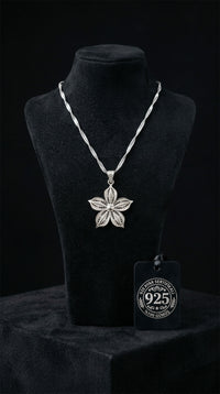 925 Sterling Silver Traditional Filigree Handmade Jasmine Flower Necklace
