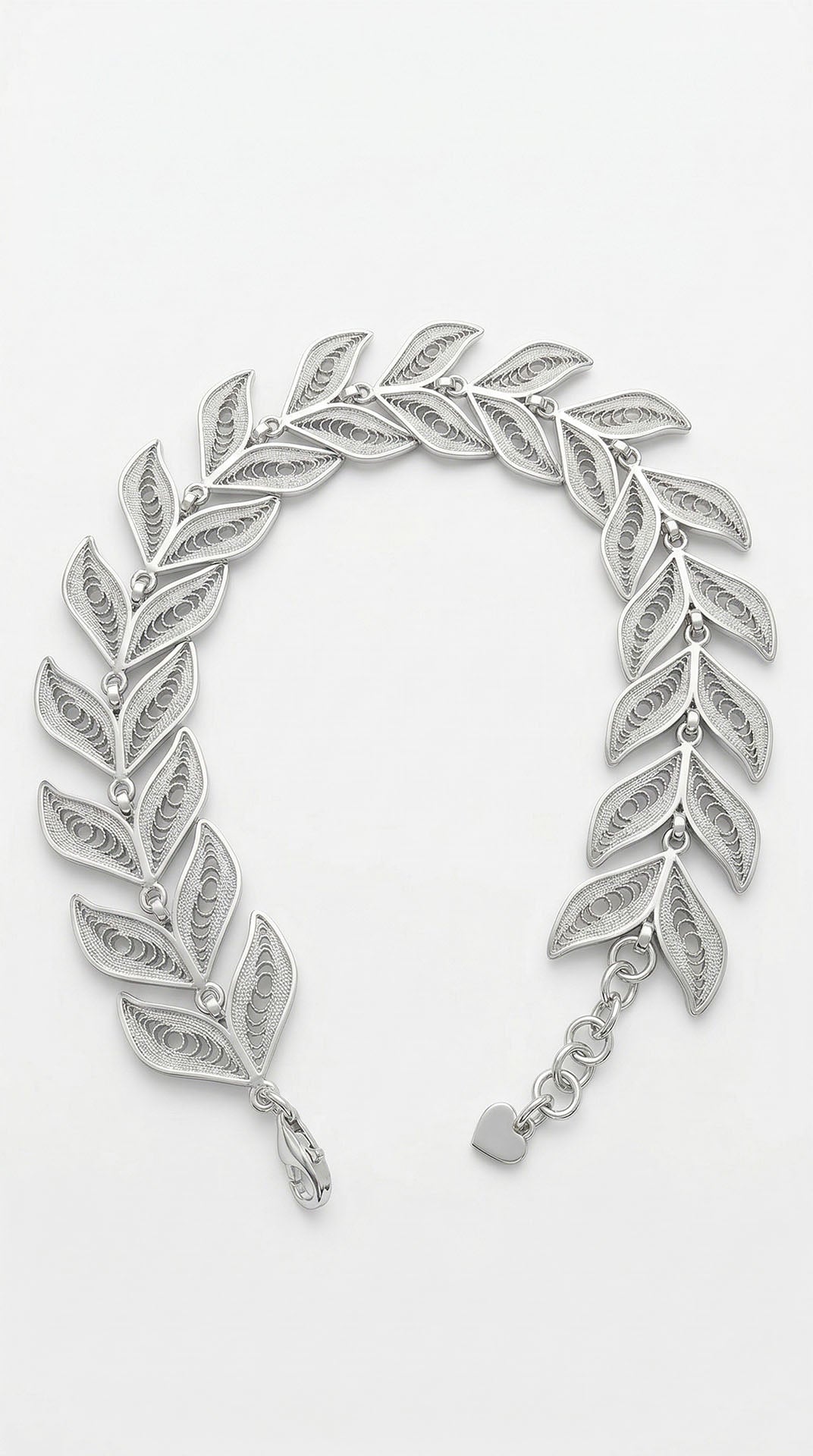 Traditional Filigree Handmade Herringbone Motif Wave Bracelet Silver