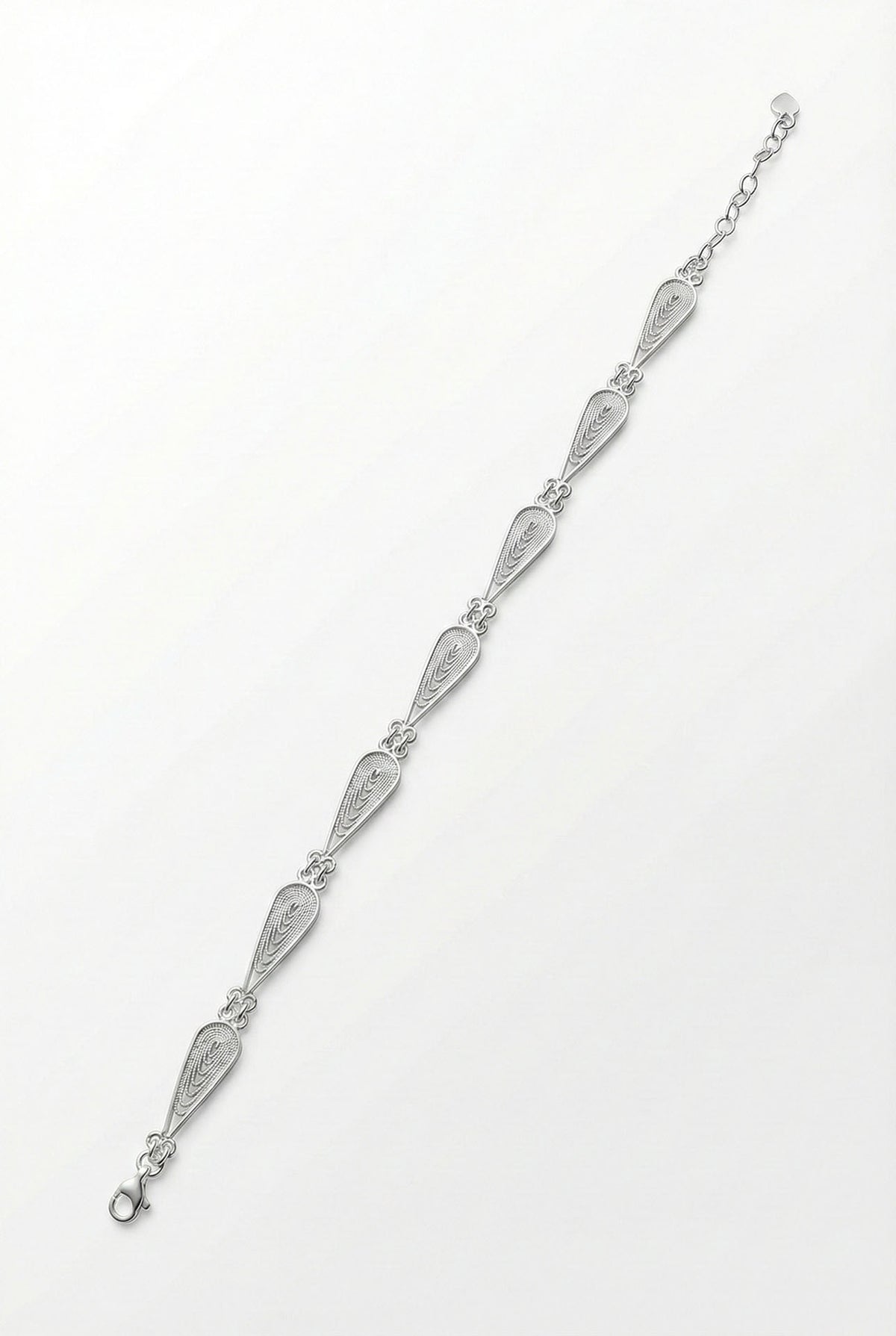 Traditional Teardrop Filigree Link Bracelet in 925 sterling silver - view 5
