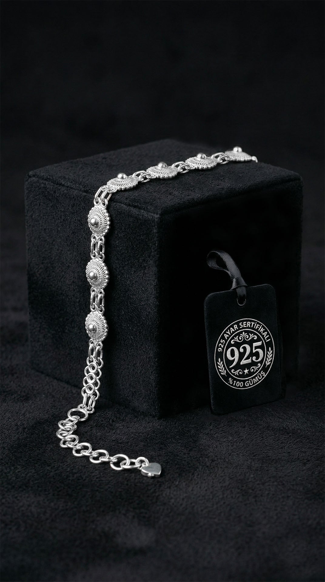 Traditional Filigree Handmade Midyat Heritage Coriander Bracelet Silver