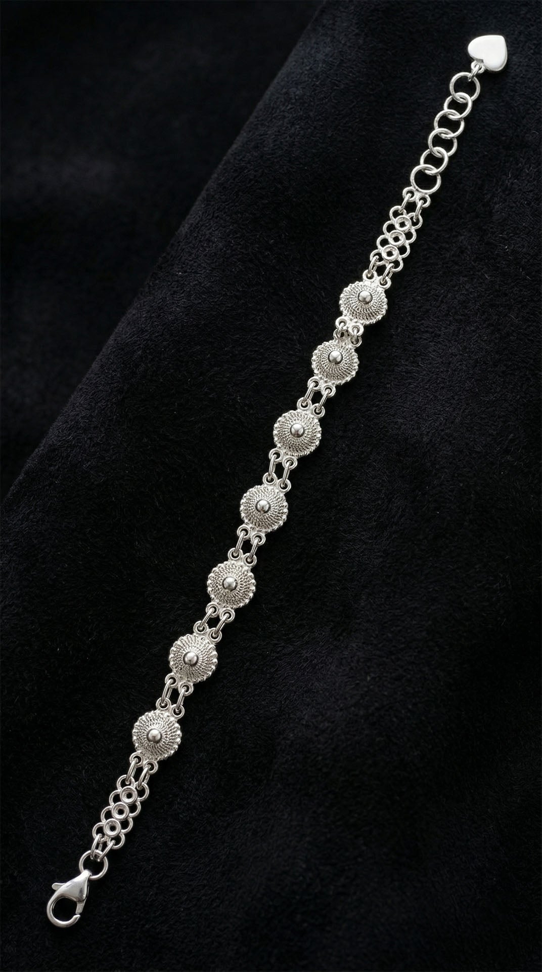 Traditional Filigree Handmade Midyat Heritage Coriander Bracelet Silver