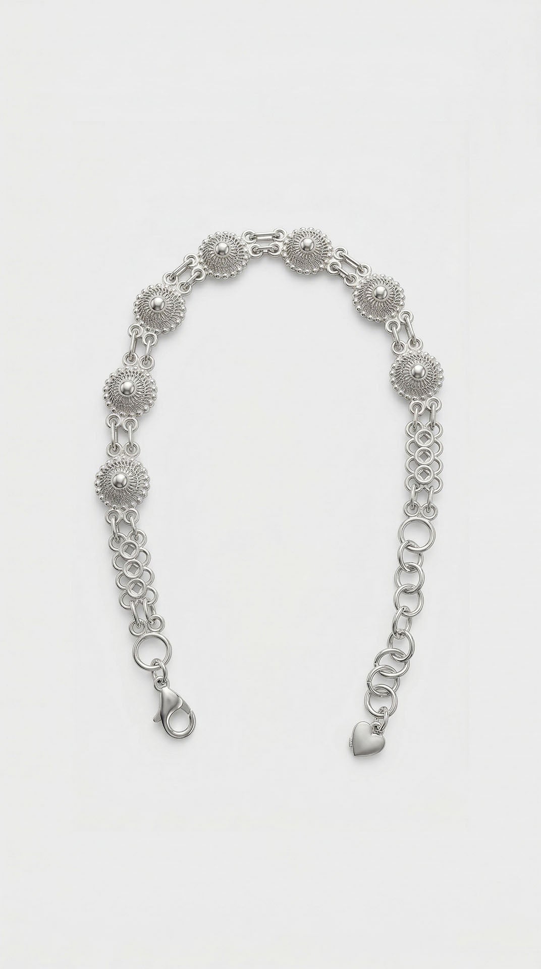 Traditional Filigree Handmade Midyat Heritage Coriander Bracelet Silver