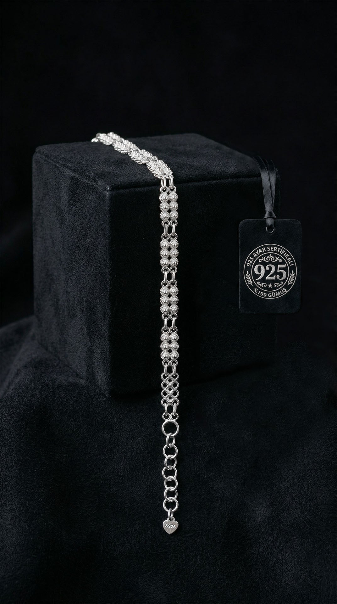 Traditional Filigree Handmade Midyat Heritage Infinity Cycle Bracelet Silver
