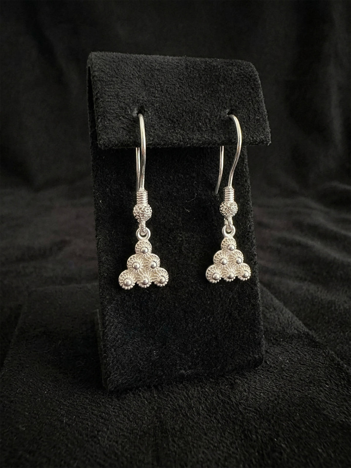 Filigree Midyat Heritage Triangle Drop Earrings in 925 sterling silver - view 3