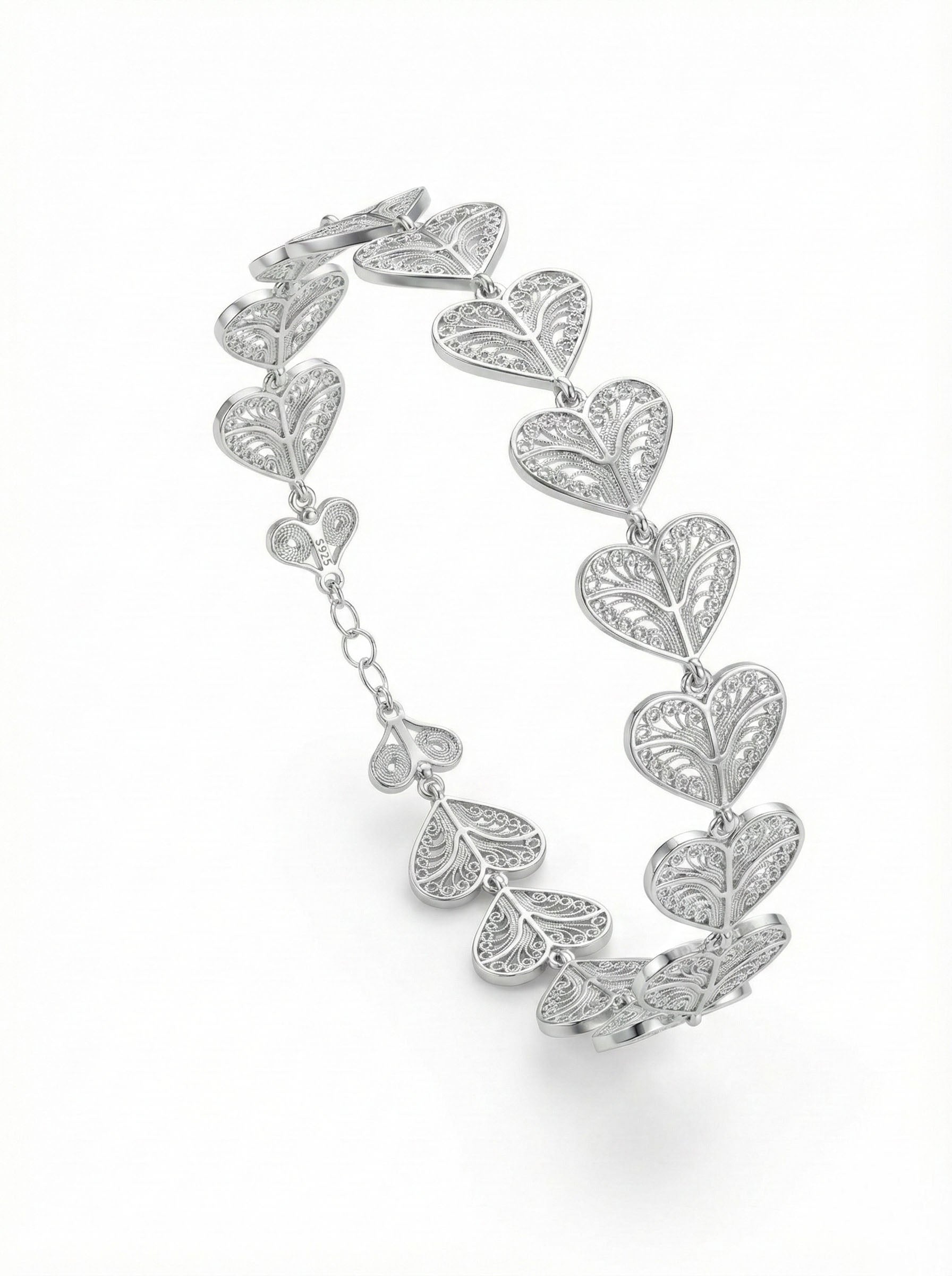Traditional Filigree Handmade Art Tulip Motif Bracelet Silver