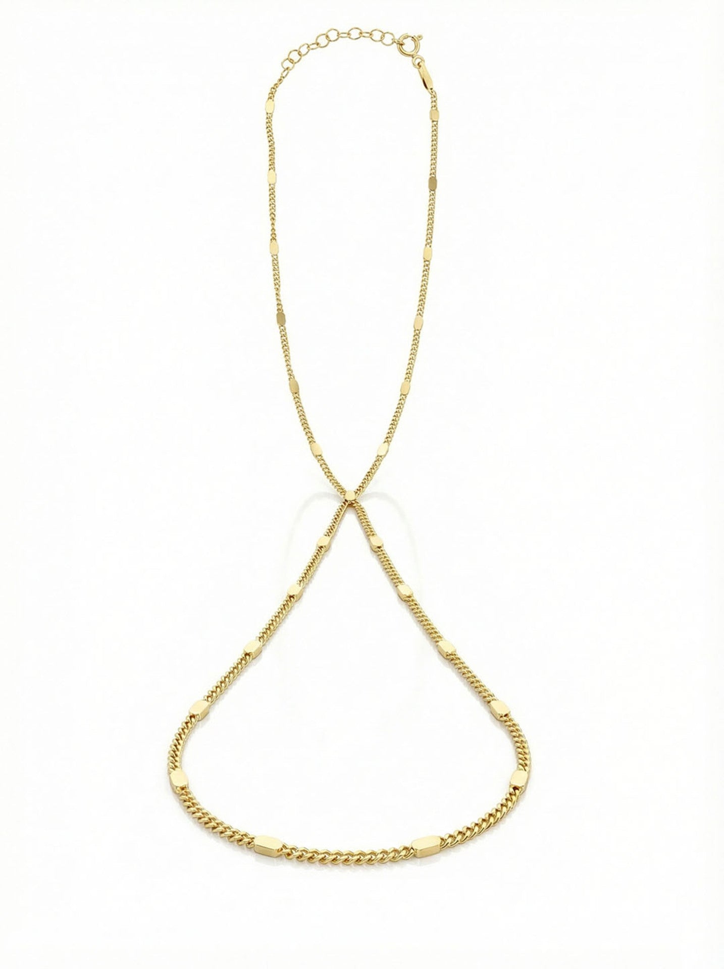 Elegant Press Chain Shahmaran Bracelet Gold Plated Silver