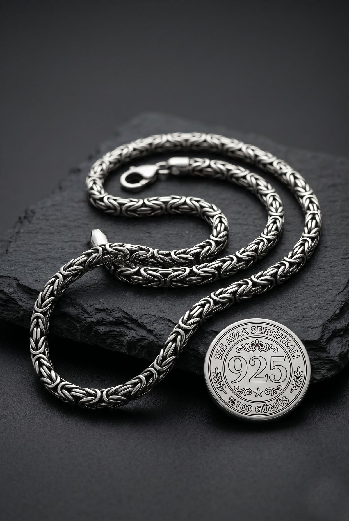 Herren-Halskette im quadratischen Byzantiner-Stil (2,5 mm) | 925er Silber
