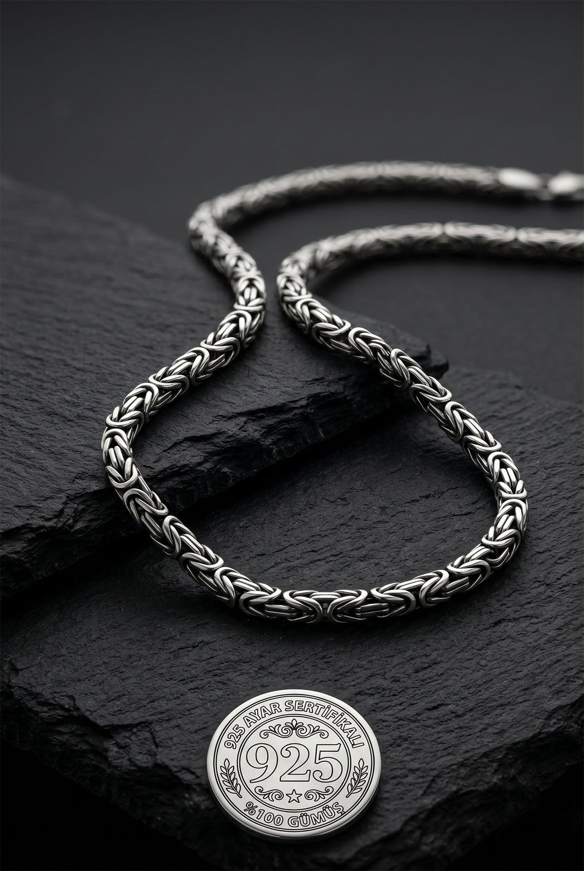 Herren-Halskette im quadratischen Byzantiner-Stil (2,5 mm) | 925er Silber