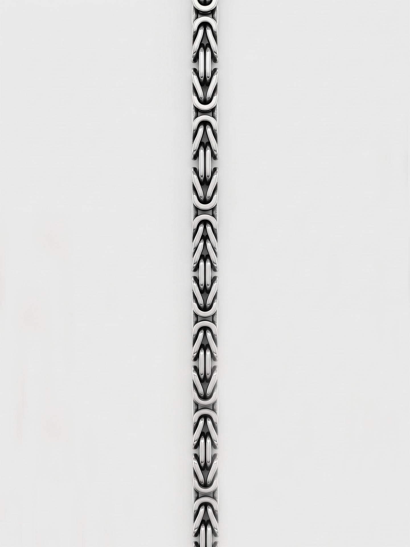 925 Sterling Silver Square Cut Byzantine Chain Necklace for Men (2,5mm)