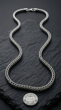 925 Sterling Silver Thick Heavy Foxtail Chain Necklace for Men