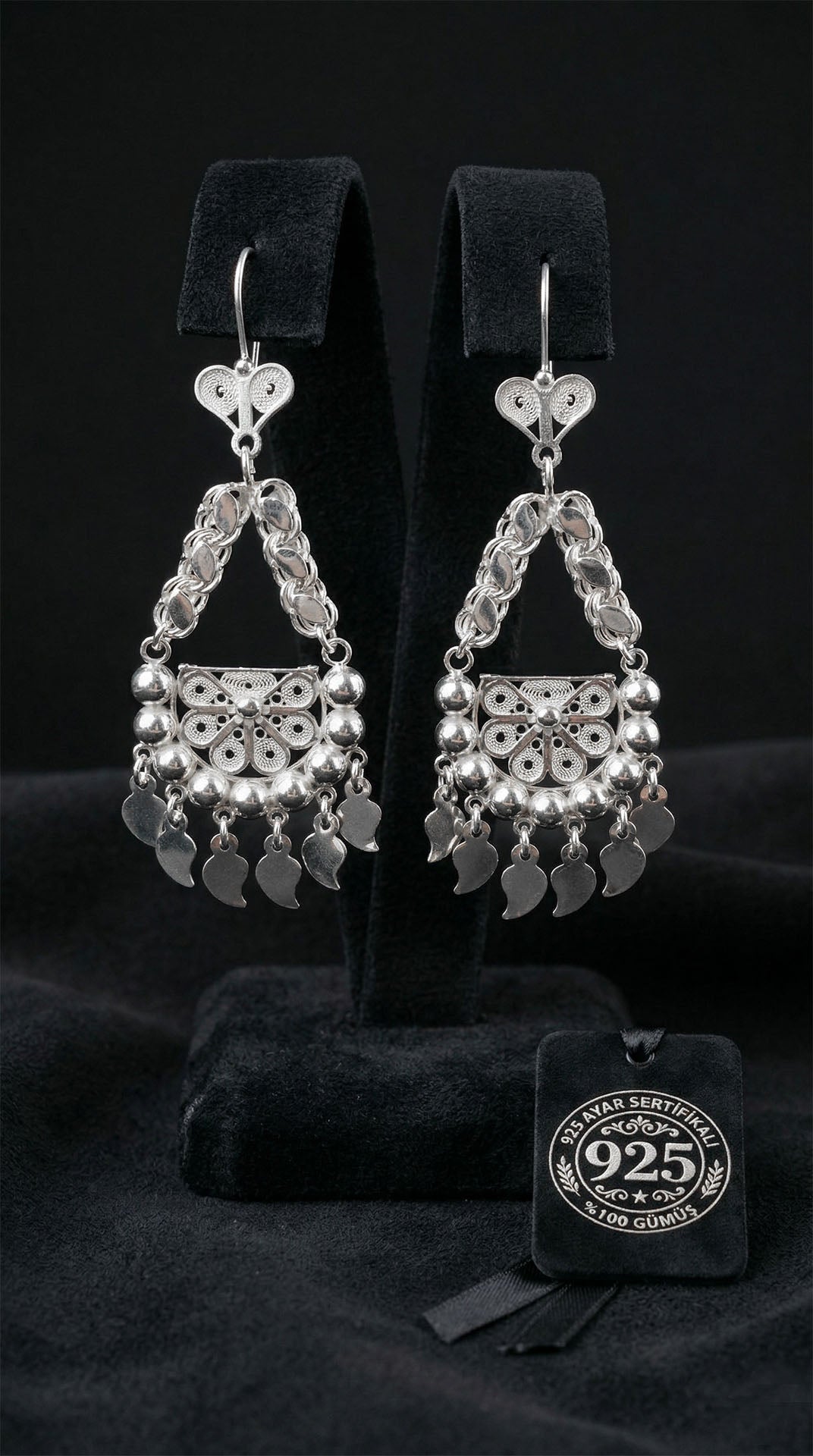 Sequin Cluster Shahmaran Filigree Drops in 925 sterling silver