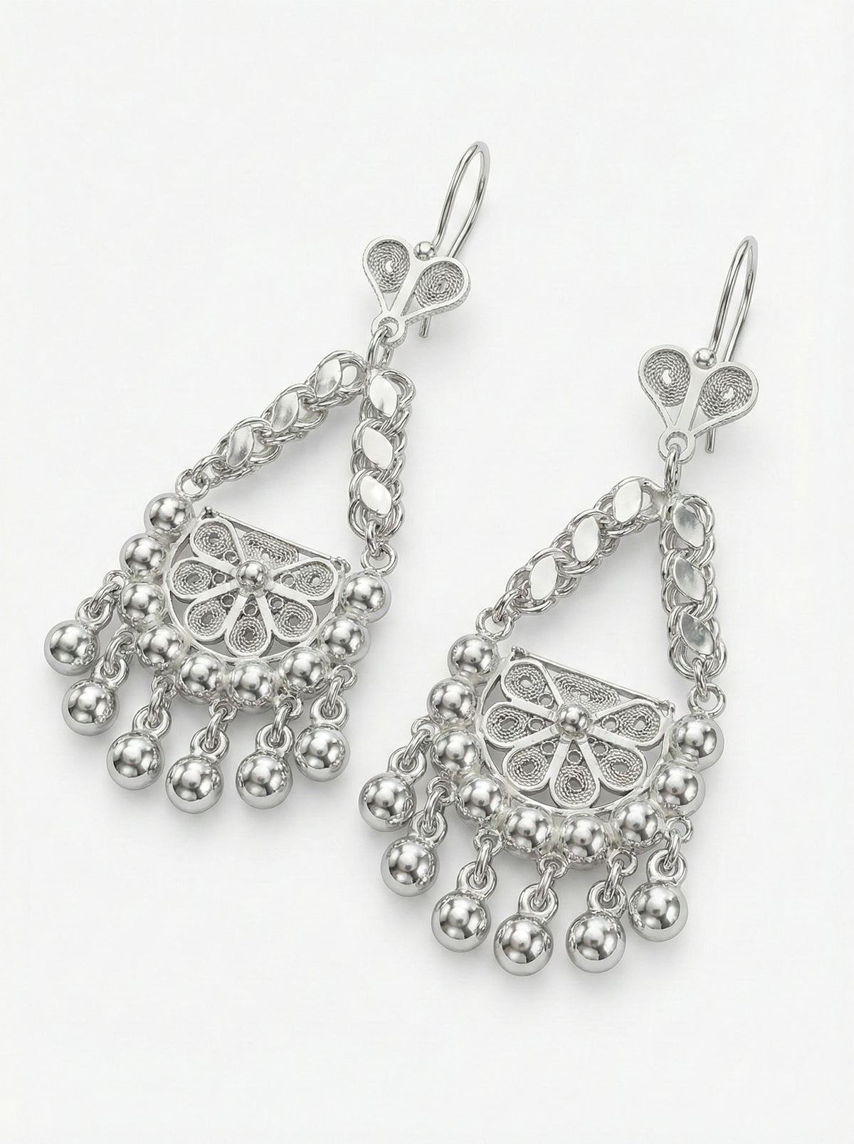 Beaded Cluster Shahmaran Filigree Drops in 925 sterling silver - view 4