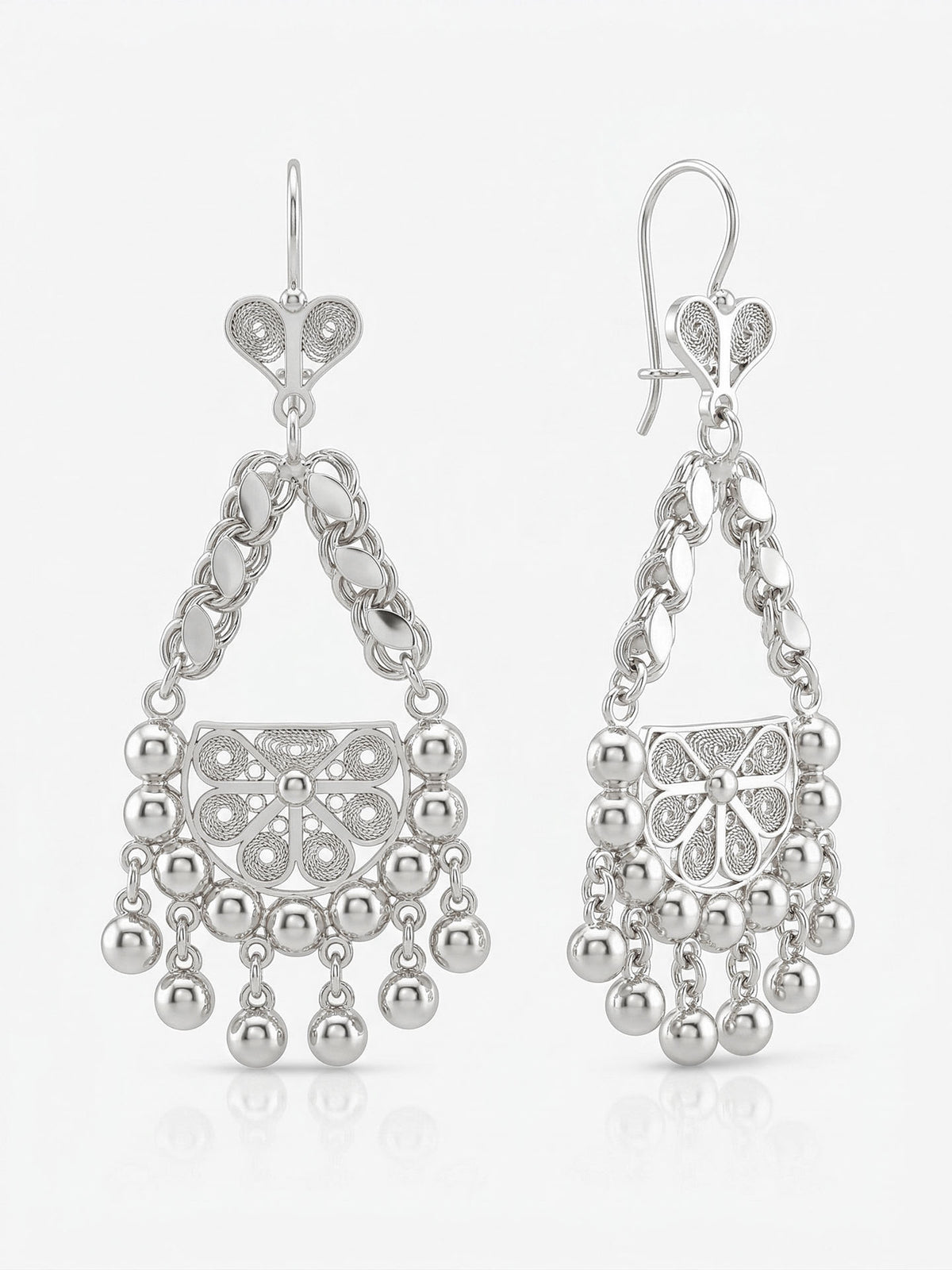 Beaded Cluster Shahmaran Filigree Drops in 925 sterling silver - view 5