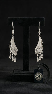925 Ayar Gümüş Geleneksel El İşçiliği Telkari Yusufcuk Kanadı Küpe