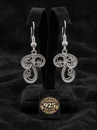 925 Sterling Silver Handcrafted Mushroom Filigree Dangle Earrings