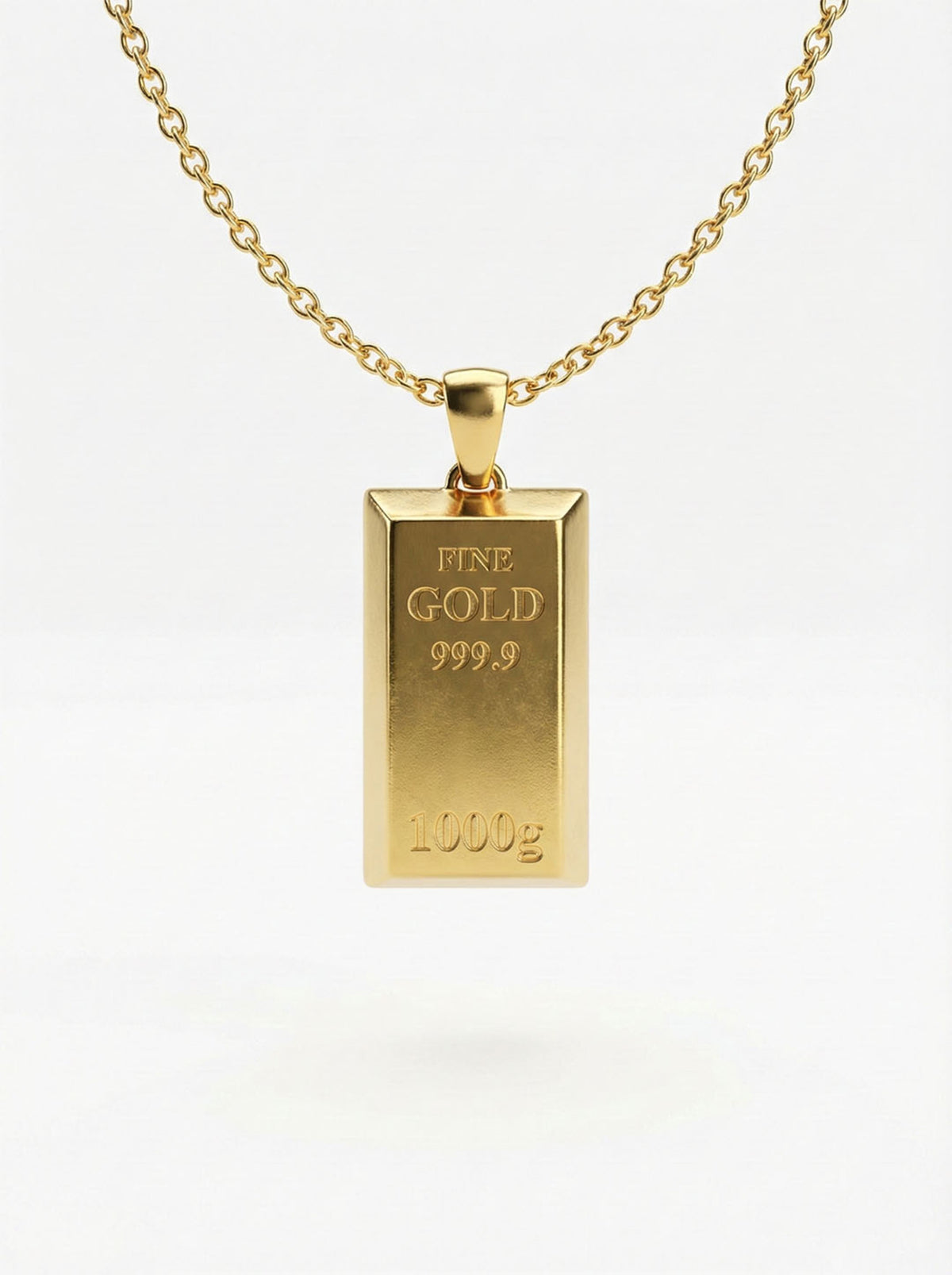 Gold Plated Miniature Gold Bar Pendant Necklace in 925 sterling silver - view 6