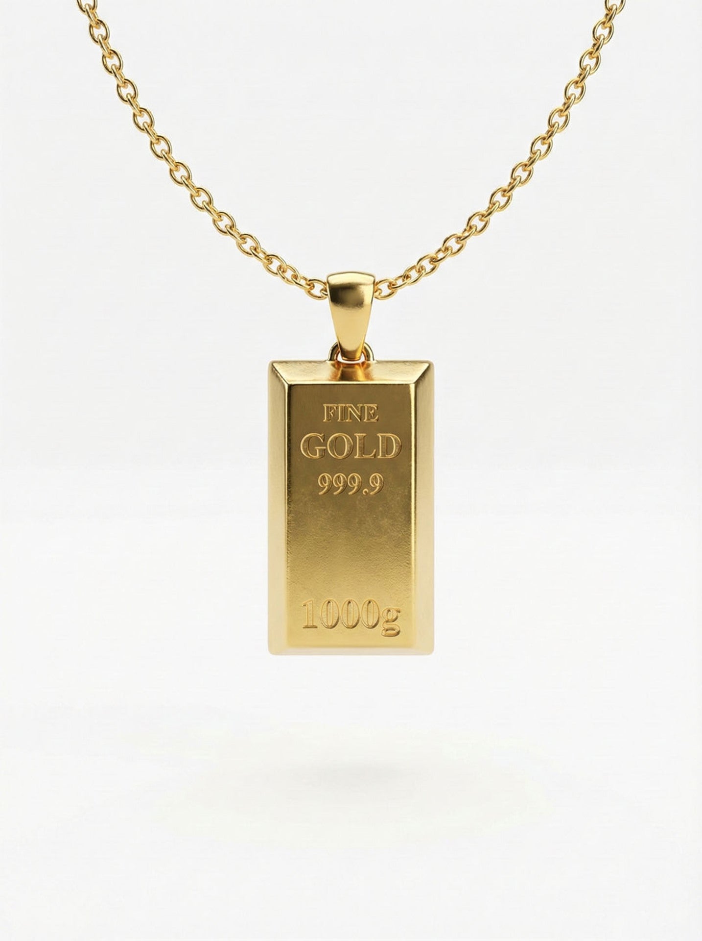 Miniature Gold Bar Style Design Necklace Silver