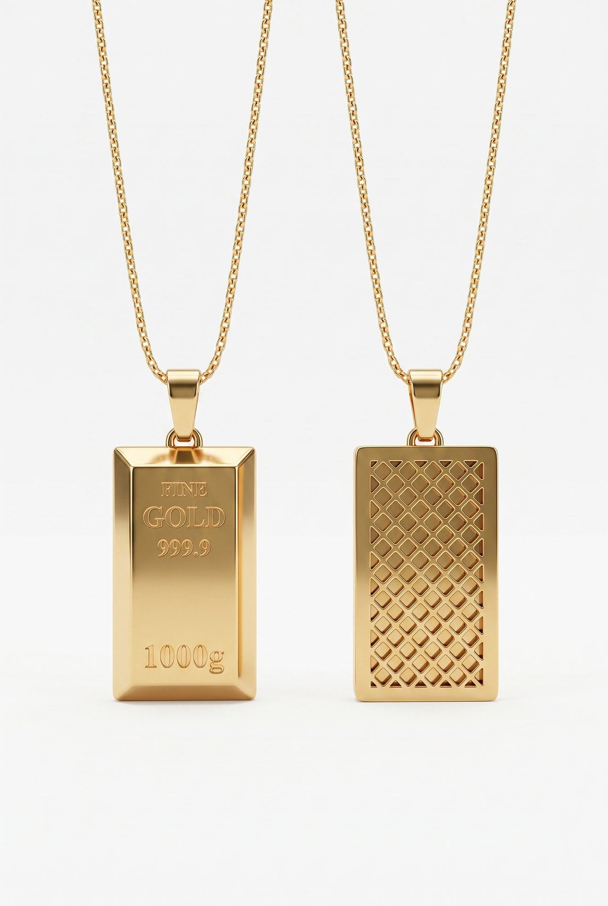 Gold Plated Miniature Gold Bar Pendant Necklace in 925 sterling silver - view 7