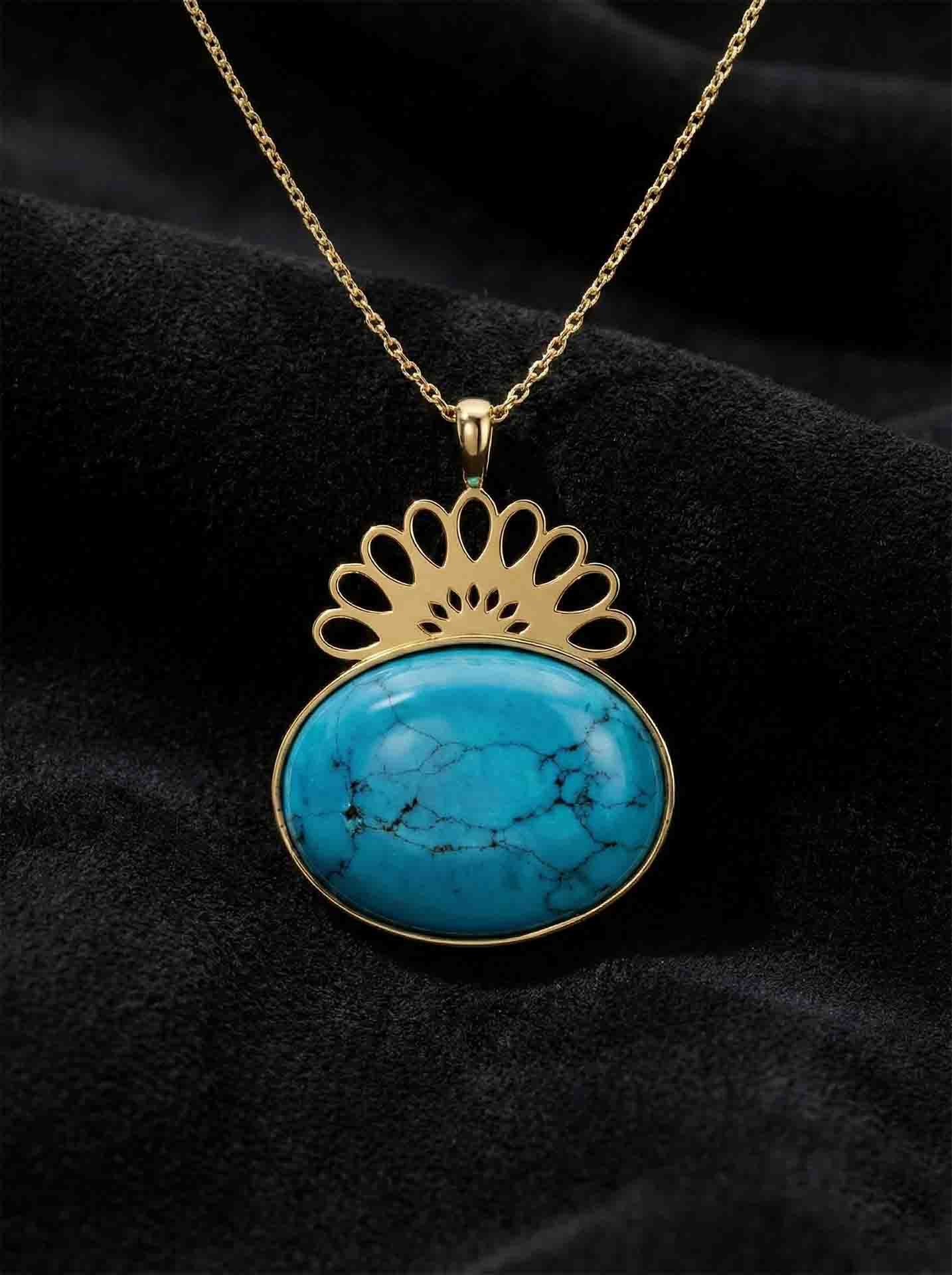 Strand Teardrop Turquoise Natural Handmade Filigree Necklace Silver