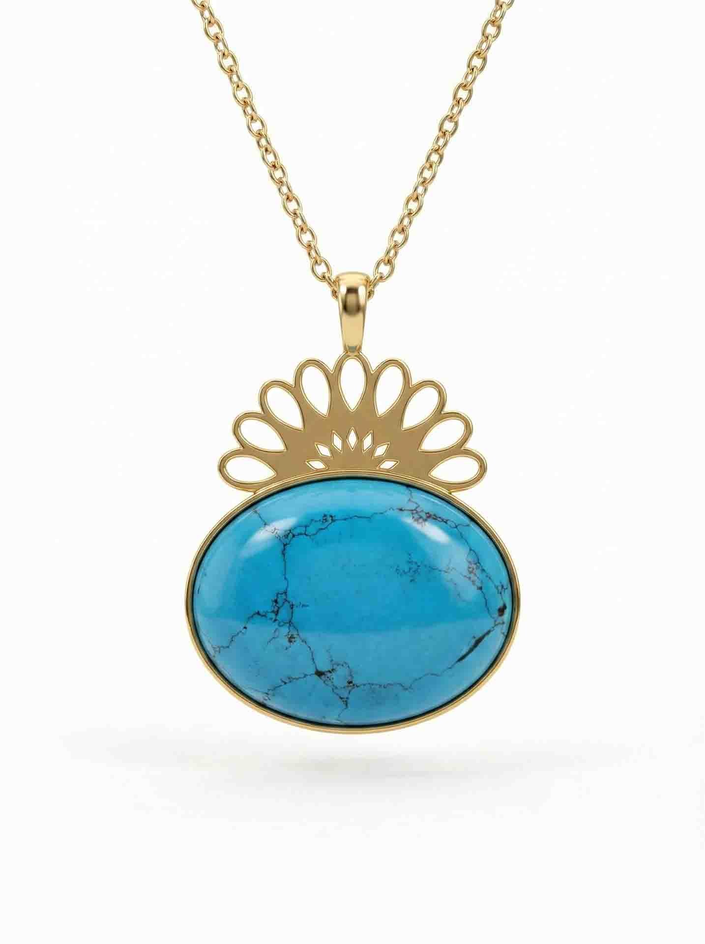 Strand Teardrop Turquoise Natural Handmade Filigree Necklace Silver