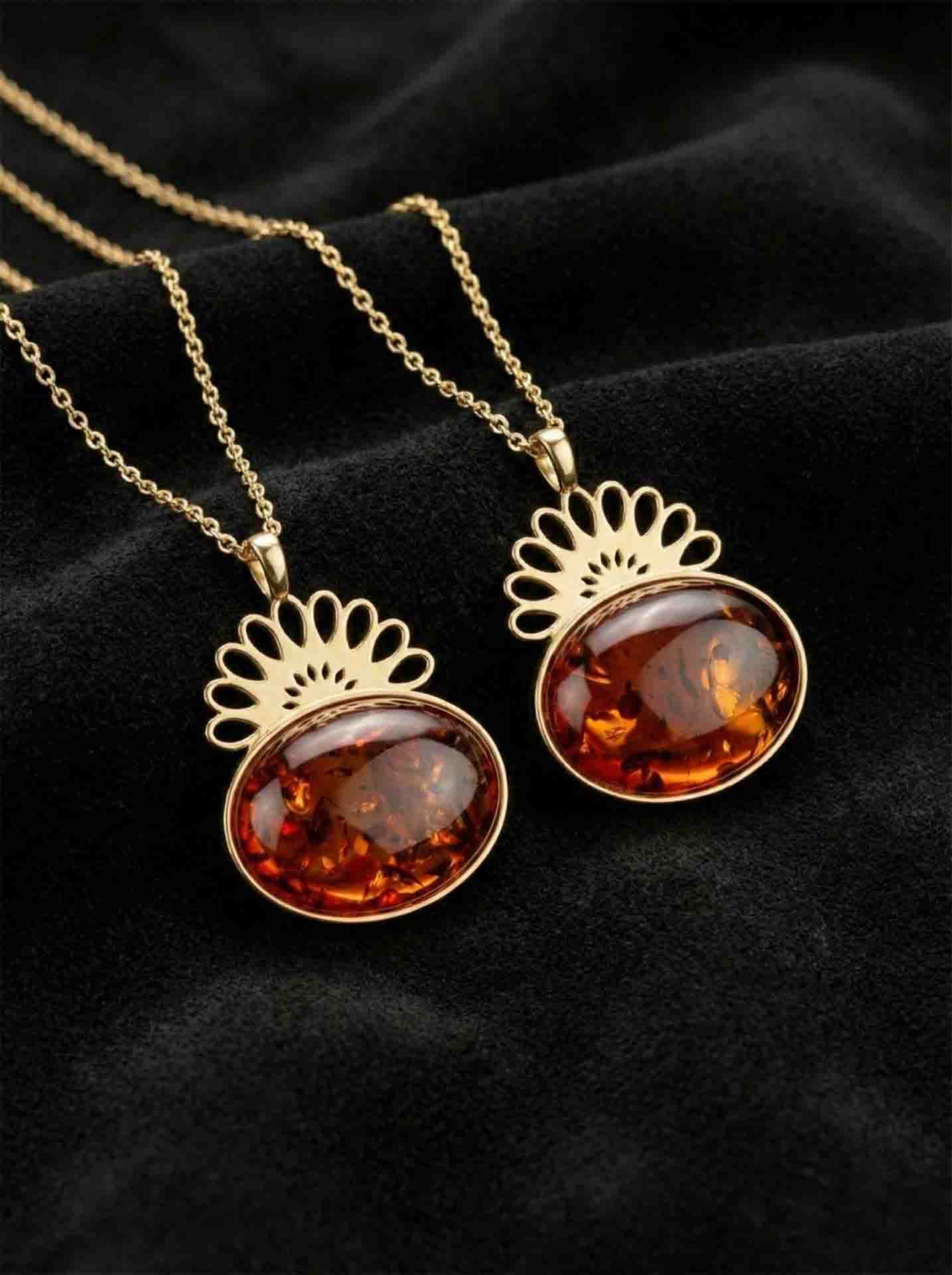 Strand Teardrop Amber Natural Handmade Filigree Necklace Silver