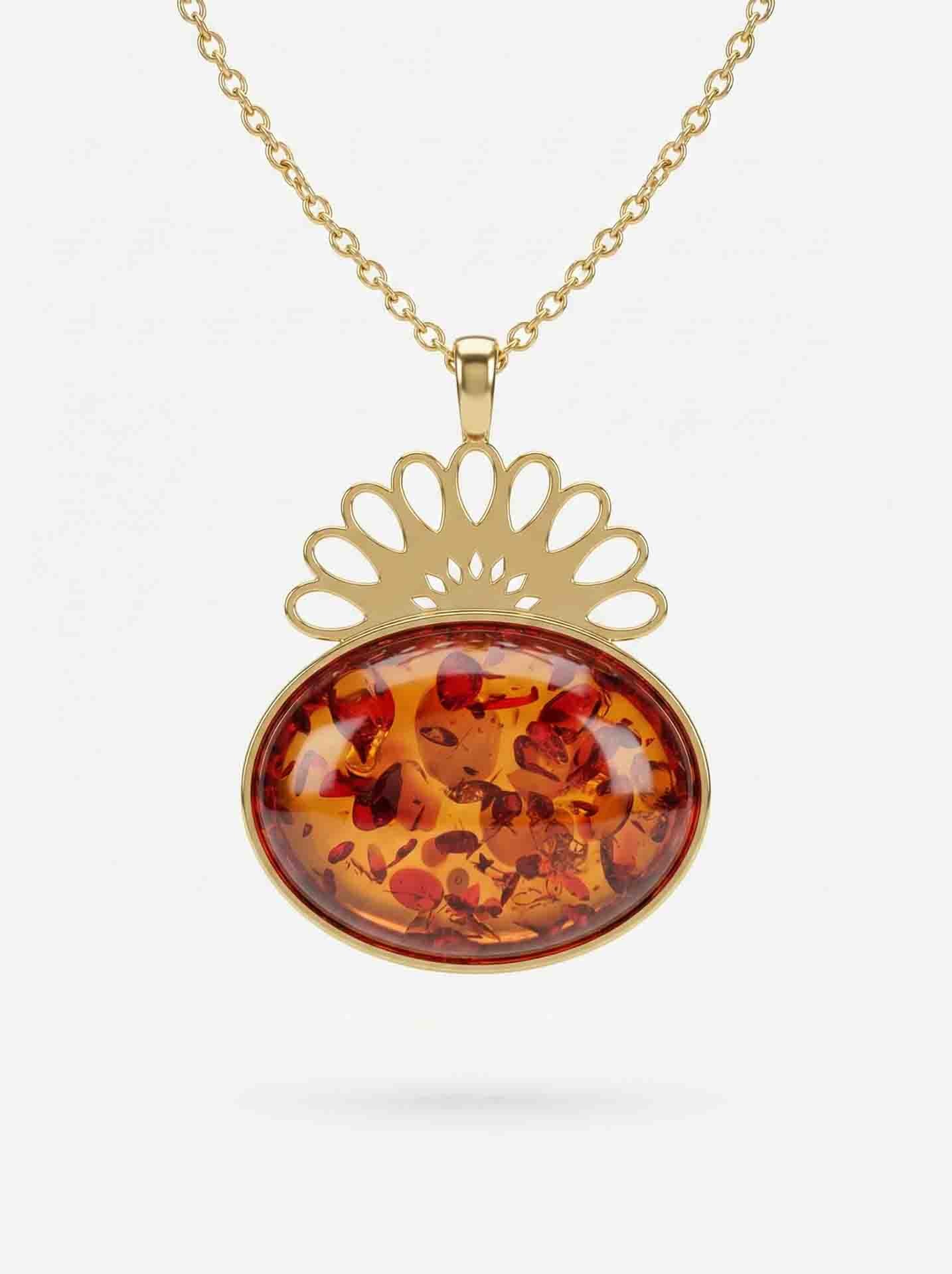 Strand Teardrop Amber Natural Handmade Filigree Necklace Silver