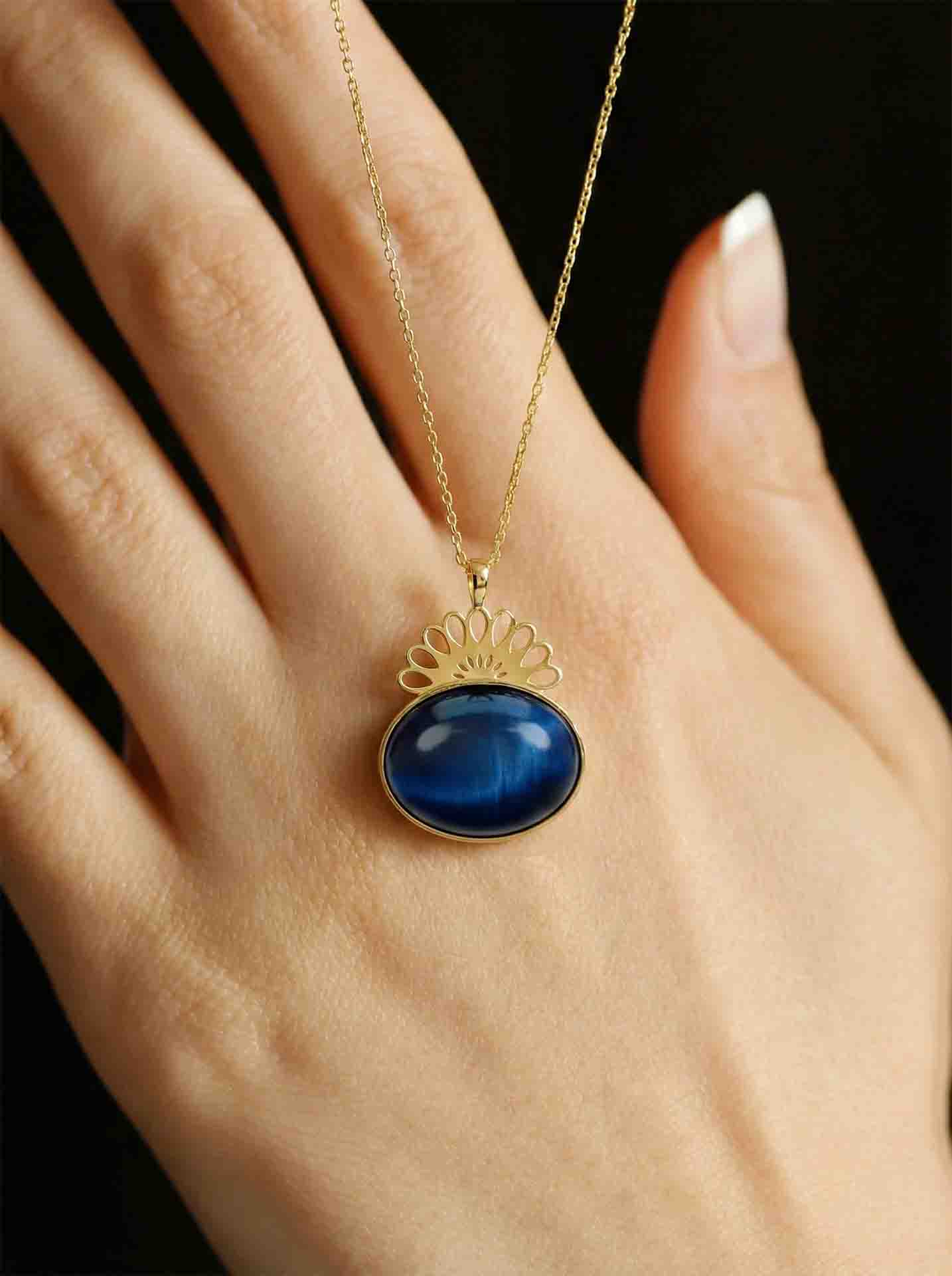 Strand Teardrop Lapis Lazuli Natural Handmade Filigree Necklace Silver