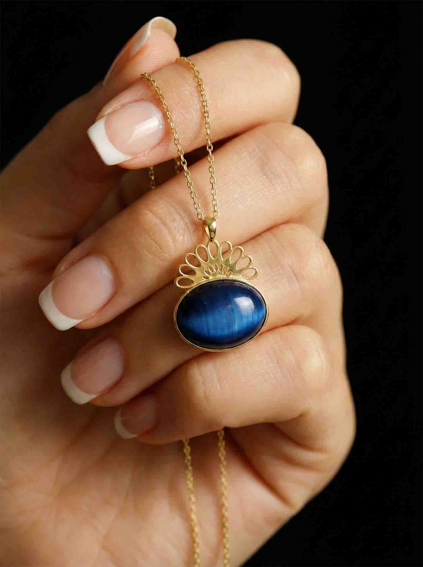 Strand Teardrop Lapis Lazuli Natural Handmade Filigree Necklace Silver