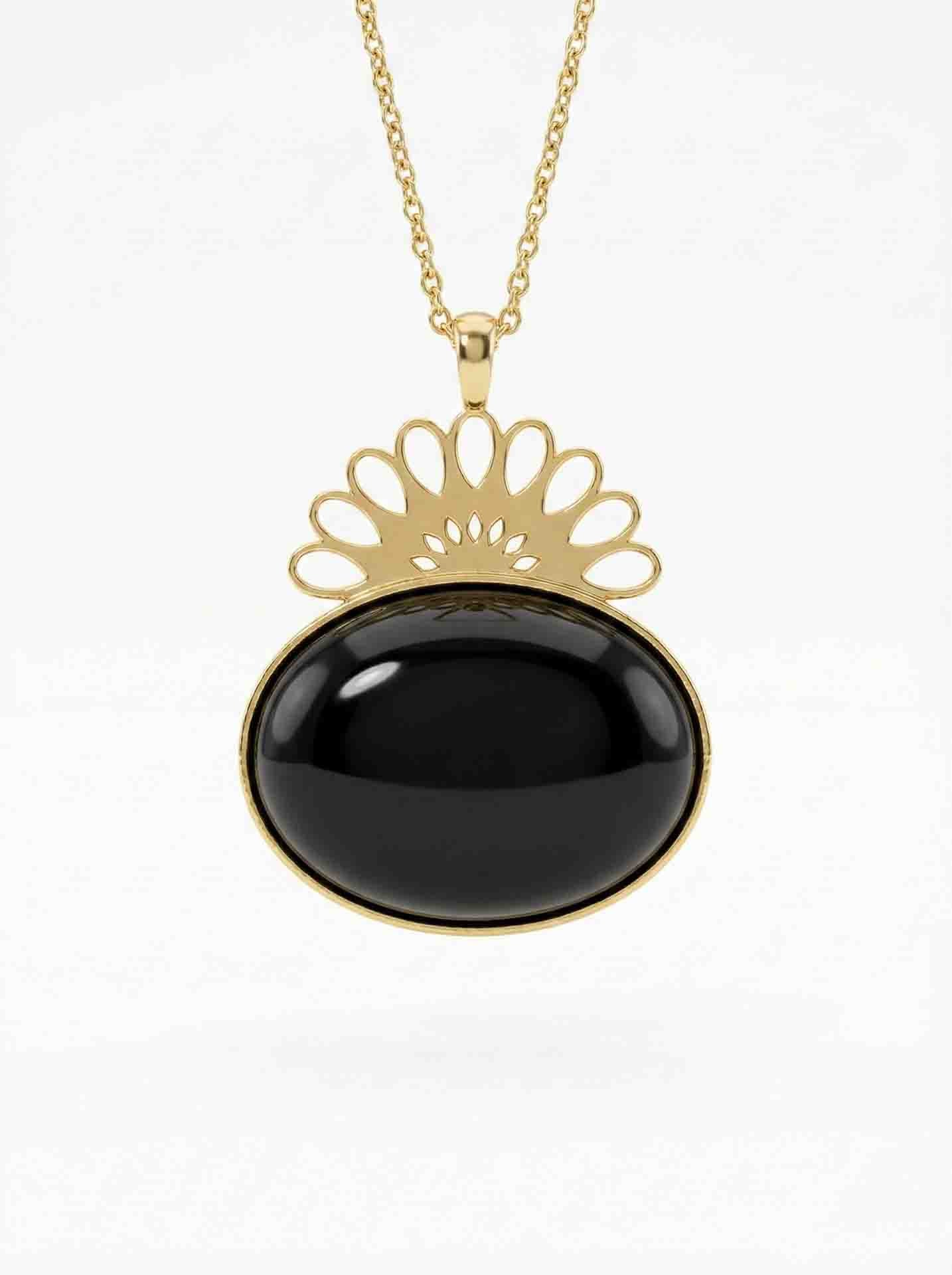 Strand Teardrop Onyx Natural Handmade Filigree Necklace Silver
