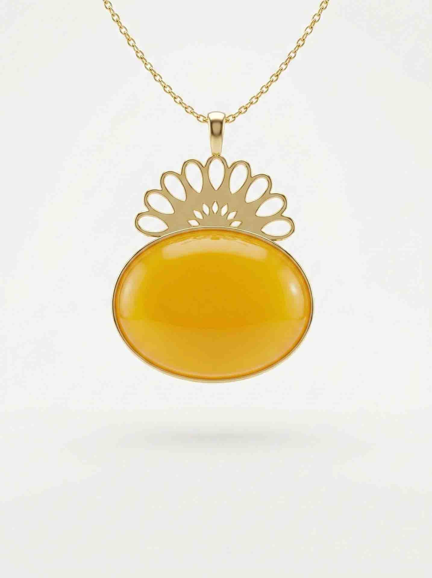 Strand Teardrop Yellow Chalcedony Natural Handmade Filigree Necklace Silver