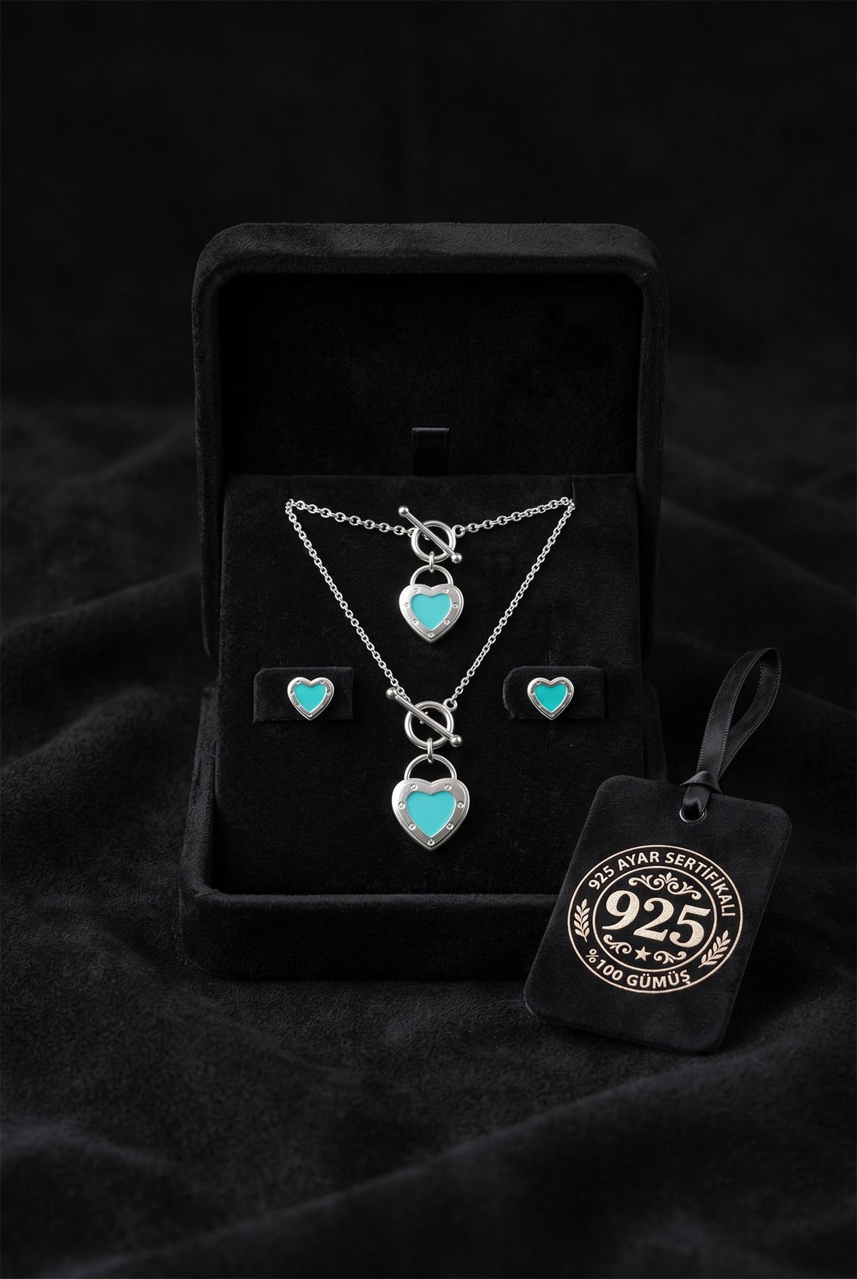 Iconic Necklace, Earrings & Bracelet Set in 925 sterling silver