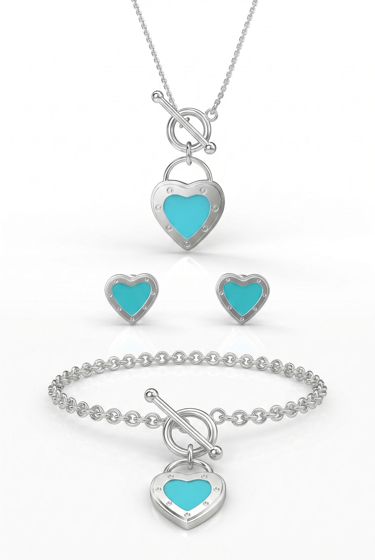 Iconic Necklace, Earrings & Bracelet Set in 925 sterling silver - view 5