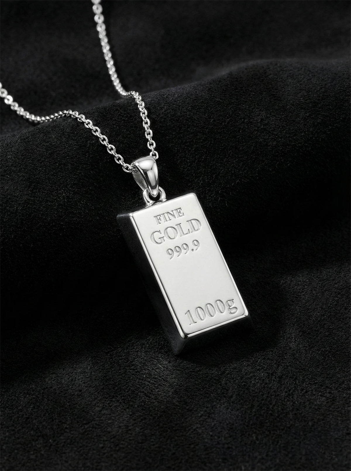 Gold Miniature Bar Design Pendant Necklace in 925 sterling silver