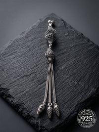 Knotted Twist Cage Triple Chain Tassel | 925 Silver