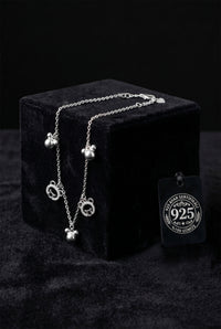 Teddy Bear Charm CZ Bracelet Rhodium Plated Silver