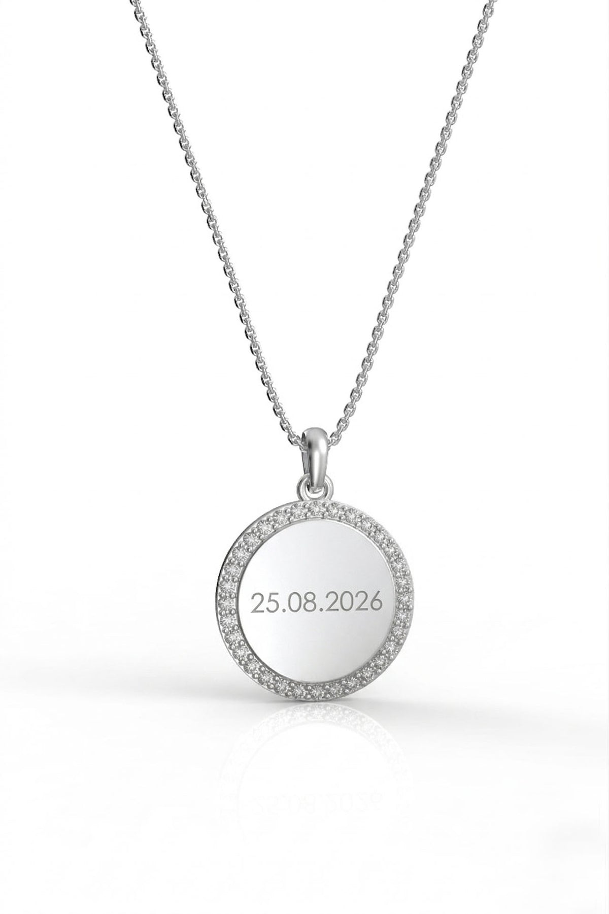 Round Zircon Name Necklace - Personalizable in 925 sterling silver - view 4