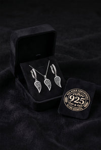 Zirkonia Engelsflügel-Halskette & Ohrringe Set | 925er Silber