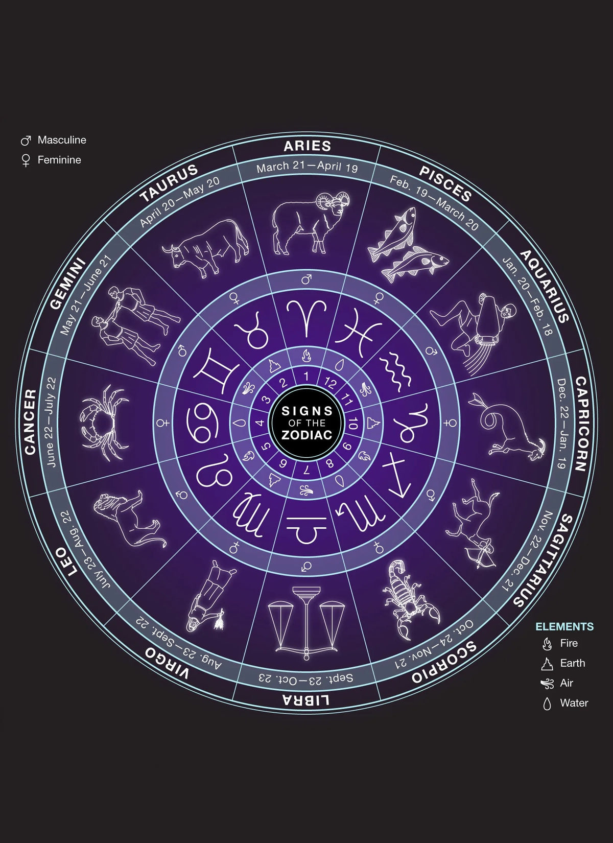 Aries Zodiac Sign Wheel Medallion Necklace | 925 Silver