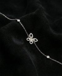 Bracelet papillon en zircon plaqué rhodium | Argent 925