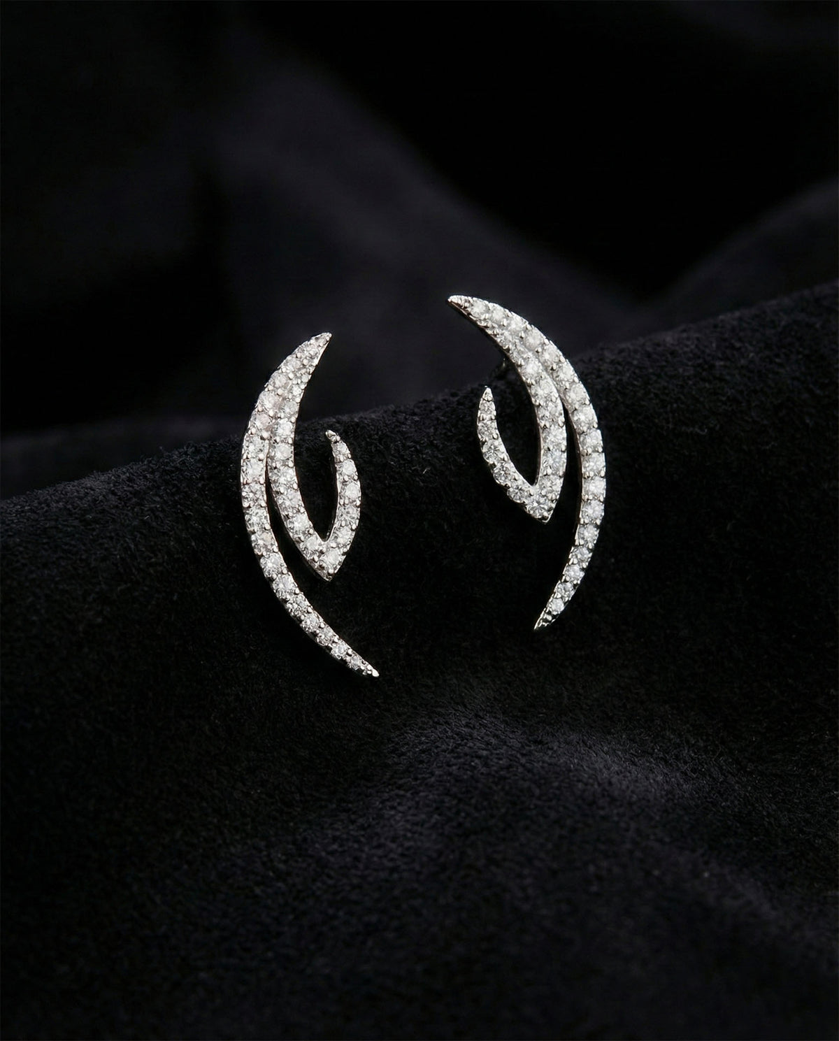 Boucles d'oreilles grimpantes courbe tourbillonnante en argent sterling 925